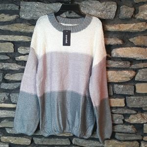 Brand new color block chunky sweater sz large